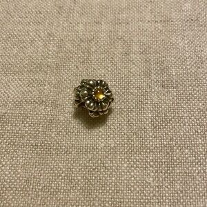 Pandora Silver and Citrine Flower Charm